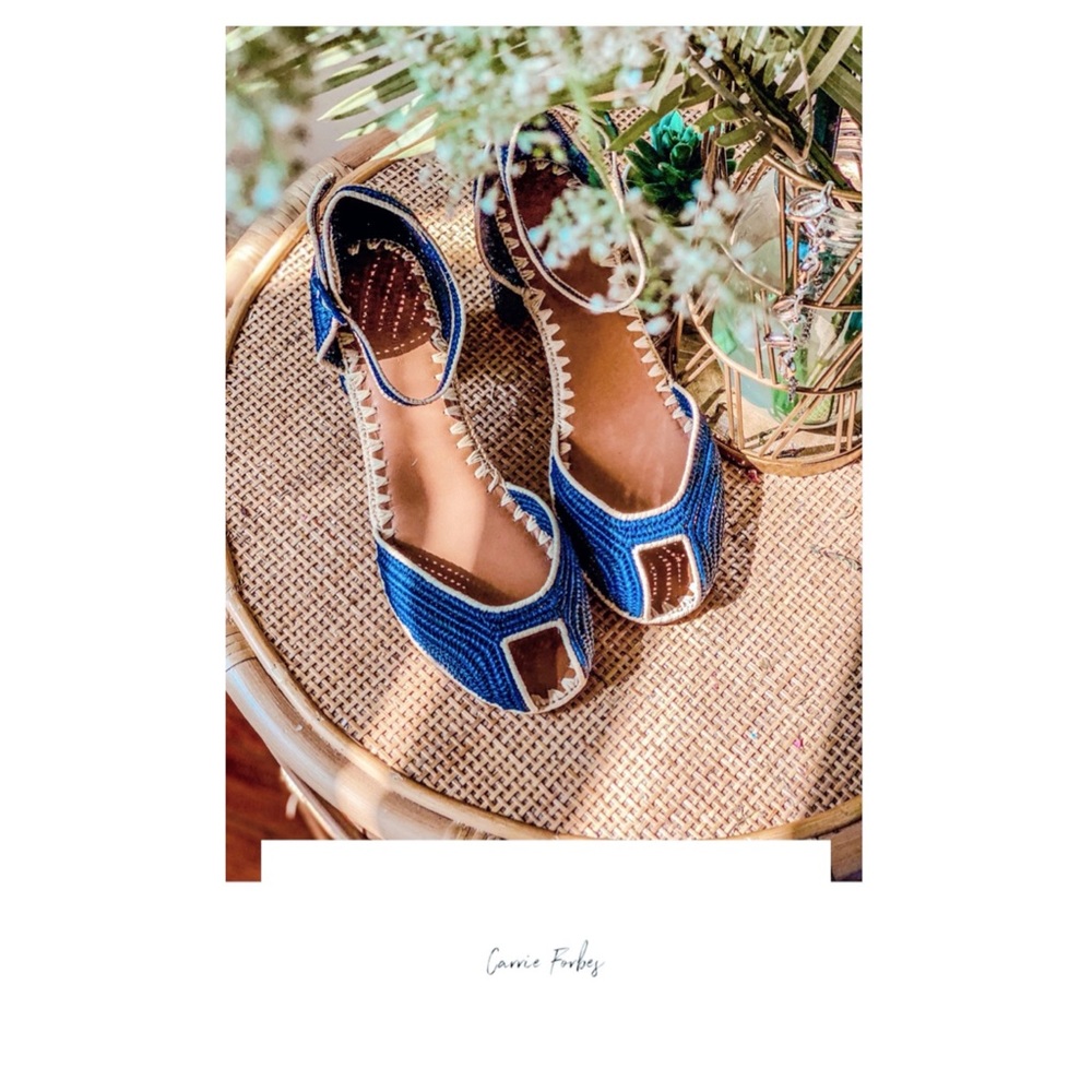 Carrie Forbes | Laila Raffia Peep Toe Sandals
